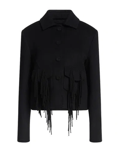 Ermanno Scervino Woman Jacket Black Size 4 Virgin Wool, Cashmere
