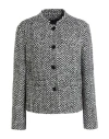Ermanno Scervino Woman Jacket Black Size 8 Wool, Acrylic, Polyester, Alpaca Wool, Polyamide In Black