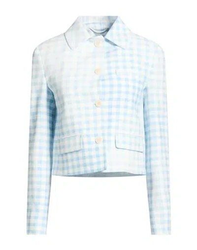 Ermanno Scervino Woman Jacket Sky Blue Size 2 Viscose