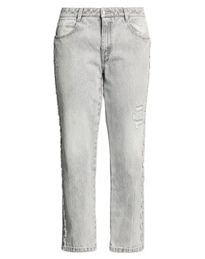 Ermanno Scervino Woman Jeans Blue Size 12 Cotton In Gray