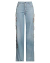 Ermanno Scervino Woman Jeans Blue Size 4 Cotton, Elastane, Wool In Blue