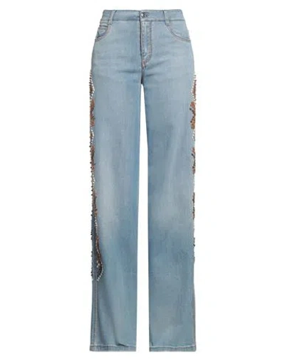 Ermanno Scervino Woman Jeans Blue Size 4 Cotton, Elastane, Wool