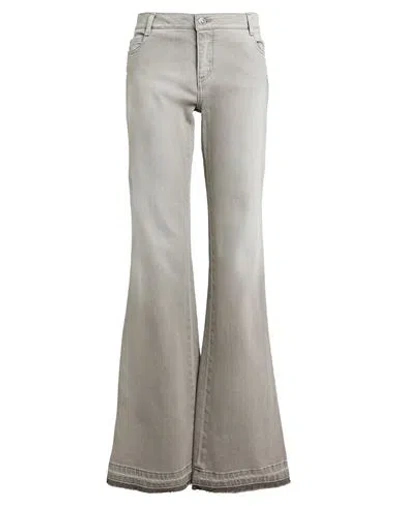Ermanno Scervino Woman Jeans Grey Size 12 Cotton, Elastane