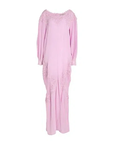 Ermanno Scervino Woman Maxi Dress Lilac Size 8 Silk, Polyamide, Viscose In Purple