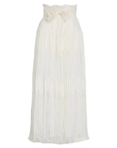 Ermanno Scervino Woman Maxi Skirt Off White Size 2 Viscose, Polyamide, Ramie, Silk