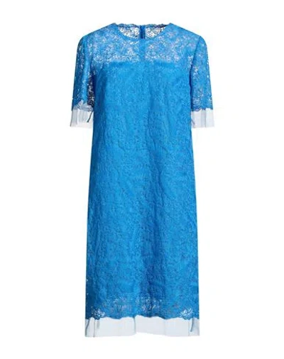 Ermanno Scervino Woman Midi Dress Azure Size 12 Polyester, Polyamide In Blue
