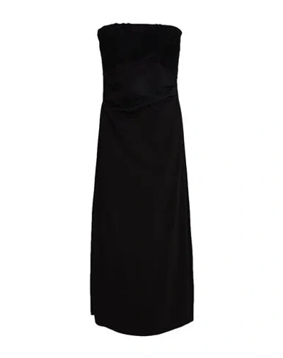 Ermanno Scervino Woman Midi Dress Black Size 10 Cotton, Polyamide, Elastane