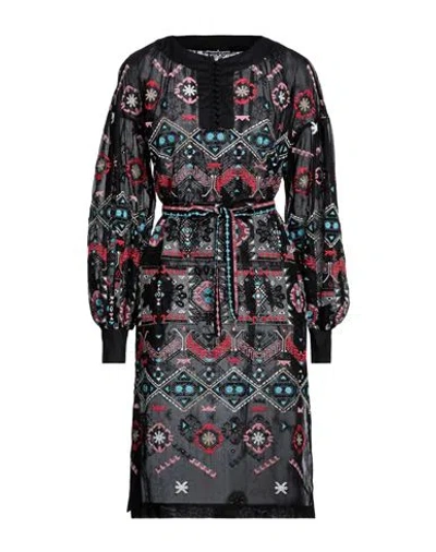 Ermanno Scervino Woman Midi Dress Black Size 4 Cotton, Polyester