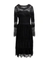 Ermanno Scervino Woman Midi Dress Black Size 6 Polyamide, Cotton In Black