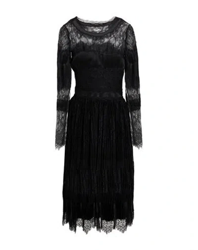 Ermanno Scervino Woman Midi Dress Black Size 6 Polyamide, Cotton