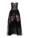 Ermanno Scervino Woman Midi Dress Black Size 6 Polyester, Viscose, Cotton, Silk
