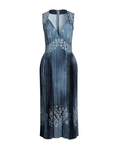 Ermanno Scervino Woman Midi Dress Blue Size 12 Viscose