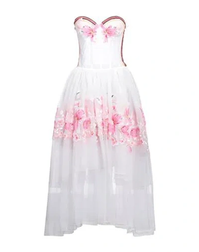 Ermanno Scervino Woman Midi Dress White Size 4 Polyester, Viscose, Cotton, Silk