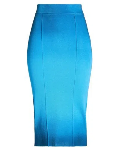 Ermanno Scervino Woman Midi Skirt Azure Size M Cotton, Polyamide In Multi