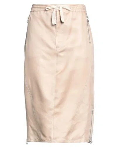 Ermanno Scervino Woman Midi Skirt Beige Size 8 Linen, Cotton