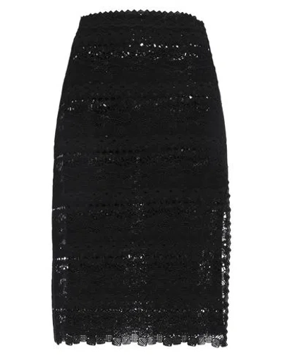 Ermanno Scervino Woman Midi Skirt Black Size 10 Cotton, Polyester