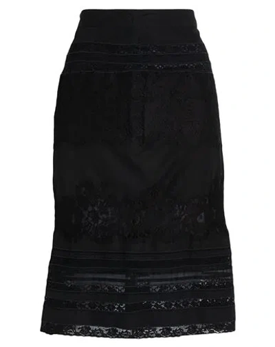 Ermanno Scervino Woman Midi Skirt Black Size 6 Cotton, Viscose, Polyamide