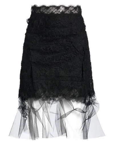 Ermanno Scervino Woman Midi Skirt Black Size 6 Polyamide, Silk