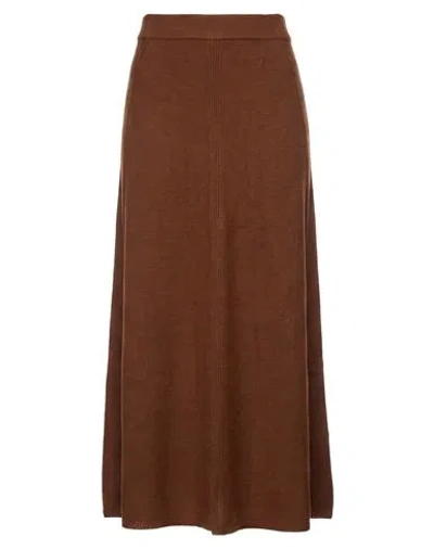 Ermanno Scervino Woman Midi Skirt Brown Size S Virgin Wool, Cashmere