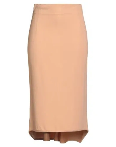 Ermanno Scervino Woman Midi Skirt Camel Size 4 Viscose, Acetate, Lycra In Brown