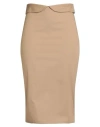 Ermanno Scervino Woman Midi Skirt Camel Size 6 Cotton In Brown