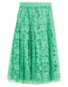 Ermanno Scervino Woman Midi Skirt Green Size 8 Cotton, Polyamide, Polyester