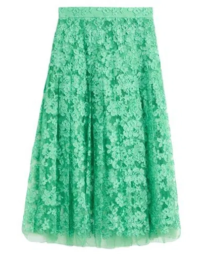 Ermanno Scervino Woman Midi Skirt Green Size 8 Cotton, Polyamide, Polyester