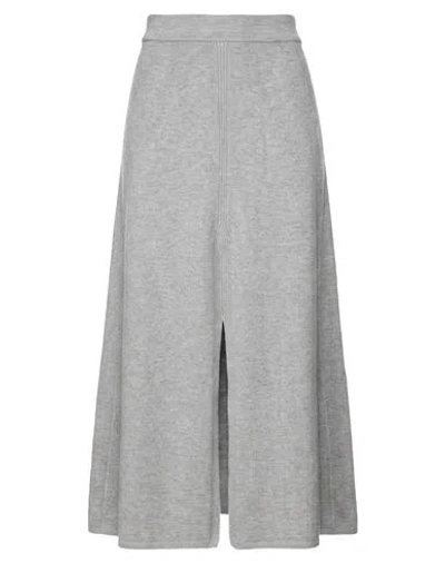 Ermanno Scervino Woman Midi Skirt Grey Size Xs Virgin Wool, Cashmere In Gray