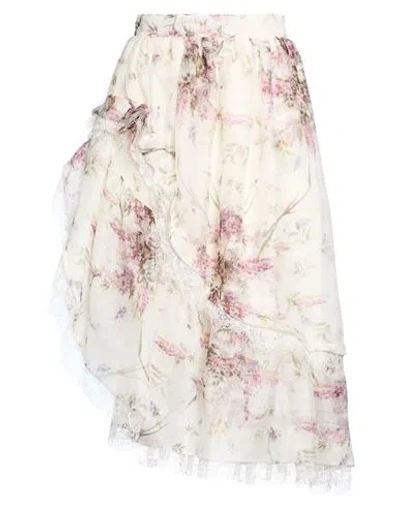 Ermanno Scervino Woman Midi Skirt Ivory Size 4 Silk In White