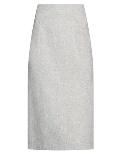 Ermanno Scervino Woman Midi Skirt Light Grey Size 4 Wool, Polyamide, Elastane In Gray
