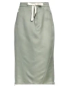 Ermanno Scervino Woman Midi Skirt Military Green Size 8 Linen, Cotton