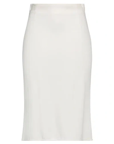 Ermanno Scervino Woman Midi Skirt Off White Size 4 Viscose, Acetate, Lycra In Off White