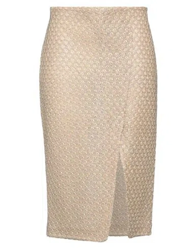 Ermanno Scervino Woman Midi Skirt Sand Size 2 Viscose, Polyamide, Polyester In Beige