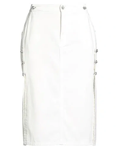 Ermanno Scervino Woman Midi Skirt White Size 12 Cotton
