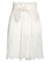 Ermanno Scervino Woman Midi Skirt White Size 4 Polyamide, Silk, Ramie