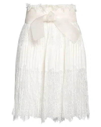 Ermanno Scervino Woman Midi Skirt White Size 4 Polyamide, Silk, Ramie