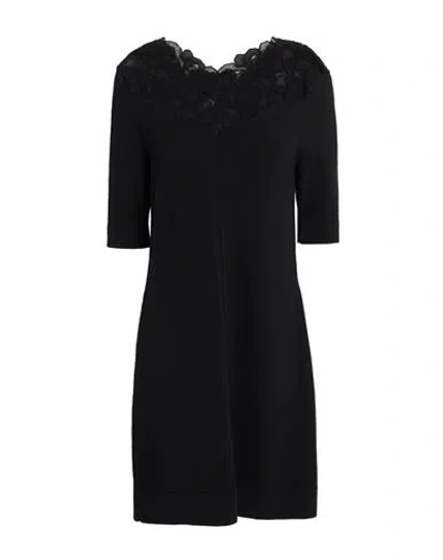 Ermanno Scervino Woman Mini Dress Black Size 10 Virgin Wool, Polyamide, Wool, Cotton, Mohair Wool