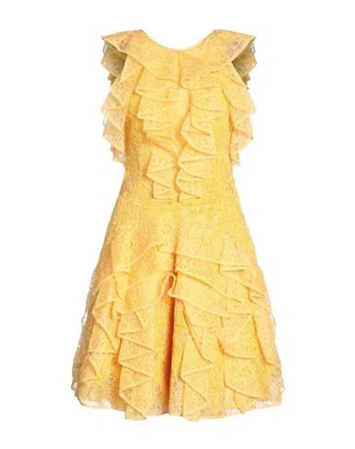 Ermanno Scervino Woman Mini Dress Marigold Size 10 Silk, Polyamide In Yellow