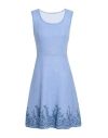 Ermanno Scervino Woman Mini Dress Pastel Blue Size 4 Mohair Wool, Polyamide, Wool, Viscose, Cotton