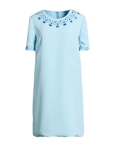 Ermanno Scervino Woman Mini Dress Sky Blue Size 10 Polyester, Elastane