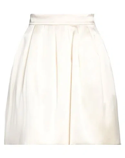 Ermanno Scervino Woman Mini Skirt Ivory Size 8 Silk, Elastane In Neutral