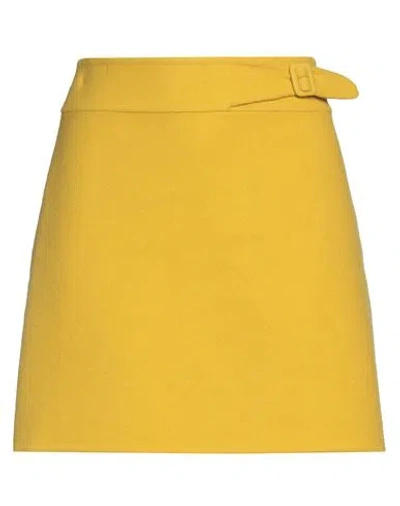 Ermanno Scervino Woman Mini Skirt Mustard Size 6 Virgin Wool In Yellow