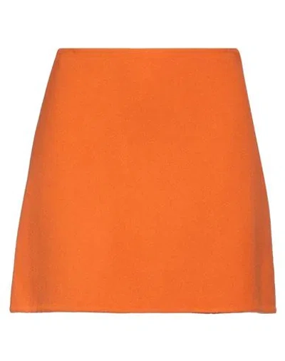 Ermanno Scervino Woman Mini Skirt Orange Size 4 Virgin Wool, Cashmere