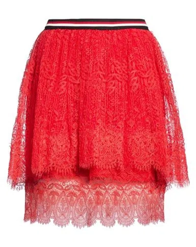 Ermanno Scervino Woman Mini Skirt Red Size 6 Polyester, Polyamide, Cotton