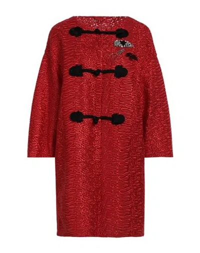 Ermanno Scervino Woman Overcoat & Trench Coat Red Size 8 Polyester, Polyamide