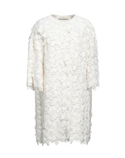 Ermanno Scervino Woman Overcoat & Trench Coat White Size 6 Silk, Cotton, Polyester