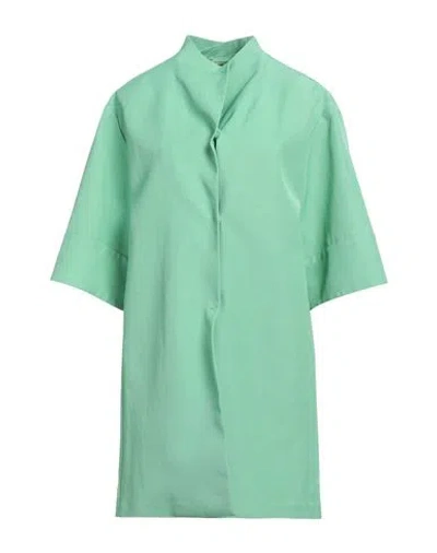 Ermanno Scervino Woman Overcoat & Trench Coat Light Green Size 2 Viscose, Linen