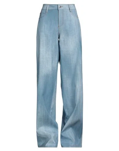 Ermanno Scervino Woman Pants Blue Size 4 Viscose In Denim