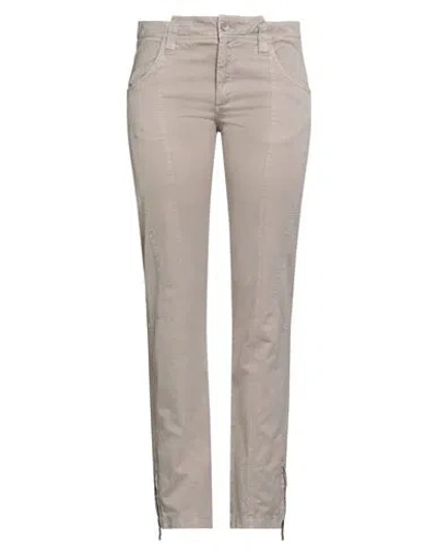 Ermanno Scervino Woman Pants Grey Size 12 Cotton, Linen In Neutral