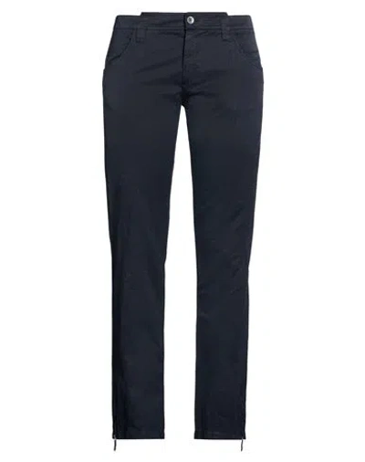 Ermanno Scervino Woman Pants Midnight Blue Size 14 Cotton, Linen